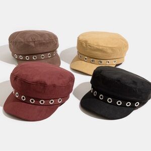 Brown Grommet-Embellished Cap O/S (fits most)